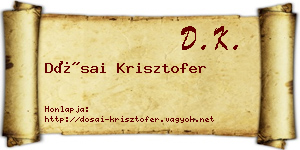 Dósai Krisztofer névjegykártya