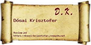Dósai Krisztofer névjegykártya