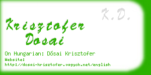 krisztofer dosai business card
