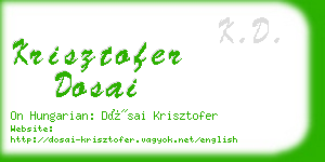 krisztofer dosai business card